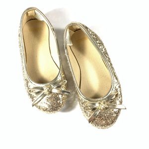 GYMBOREE Little Girls 9 Gold Glitter Ballet Flats